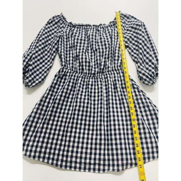 Lovers + Friends Get Lost Gingham Off Shoulder Mini Picnic Dress Womens Medium - Picture 10 of 16